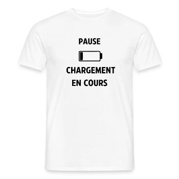 Pause chargement en cours - T-shirt homme - blanc - Devant - AI Model Male 178 dark (178cm)
