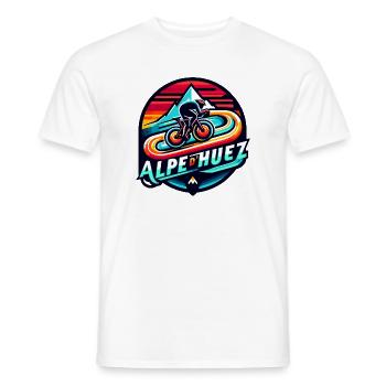 Alpe d'Huez für Radsportbegeisterte - Männer T-Shirt - Weiß - Vorne - AI Model Male 178 dark (178cm)