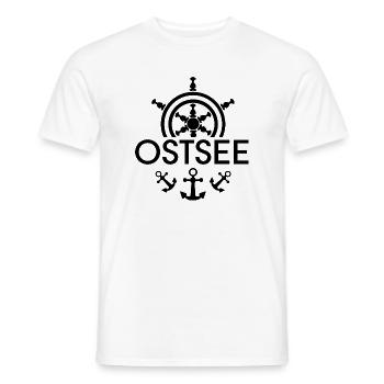 Mer Baltique Volant Ancre Symbole Logo Icône graphique - T-shirt homme - blanc - Devant - AI Model Male 178 dark (178cm)
