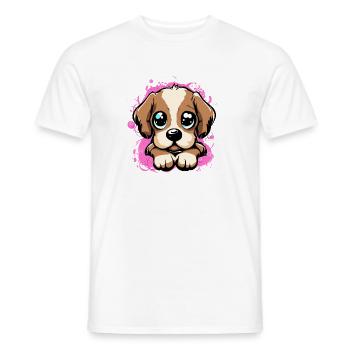 Cute Dog - Männer T-Shirt - Weiß - Vorne - AI Model Male 178 dark (178cm)
