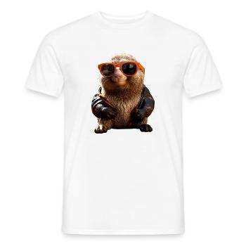 Taupe avec des lunettes de soleil Love Cute Moles - T-shirt homme - blanc - Devant - AI Model Male 178 dark (178cm)