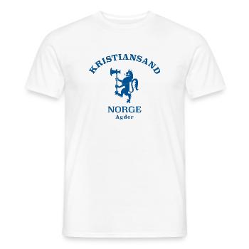 KRISTIANSAND Norwegen Norway Norge - Männer T-Shirt - Weiß - Vorne - AI Model Male 178 dark (178cm)