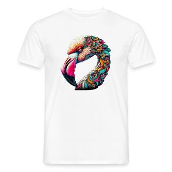 Rosa Flamingo mit Mandalas verziert - Männer T-Shirt - Weiß - Vorne - AI Model Male 178 dark (178cm)