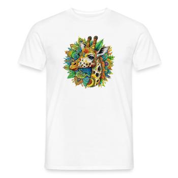 Giraffe mit Mandalas verziert - Männer T-Shirt - Weiß - Vorne - AI Model Male 178 dark (178cm)