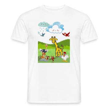 Verspielte Safari-Tierszene - Männer T-Shirt - Weiß - Vorne - AI Model Male 178 dark (178cm)