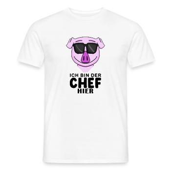 Chef Spruch mit Schwein Motiv - Männer T-Shirt - Weiß - Vorne - AI Model Male 178 dark (178cm)