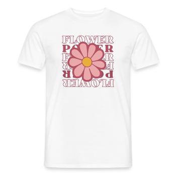 Flower PowerElegantes Blumenmotiv - Männer T-Shirt - Weiß - Vorne - AI Model Male 178 dark (178cm)