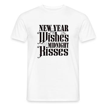 New Year Wishes Midnight Kisses - Men's T-Shirt - white - Front - AI Model Male 178 dark (178cm)