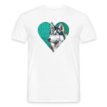 Sibirischer Husky Portrait - Männer T-Shirt - Weiß - Vorne - AI Model Male 178 dark (178cm)