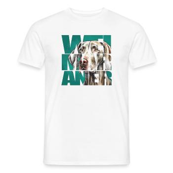 Weimaraner Portrait - Männer T-Shirt - Weiß - Vorne - AI Model Male 178 dark (178cm)