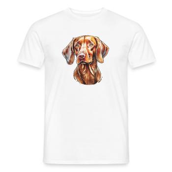 Magyar Vizsla Portrait - Men's T-Shirt - white - Front - AI Model Male 178 dark (178cm)