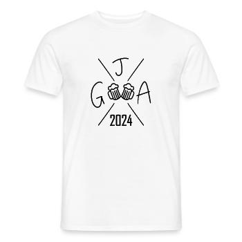 2024 Junggesellenabschied Crew Feier - Männer T-Shirt - Weiß - Vorne - AI Model Male 178 dark (178cm)
