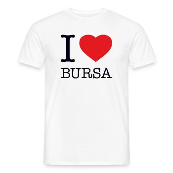 I LOVE BURSA - Männer T-Shirt - Weiß - Vorne - AI Model Male 178 dark (178cm)