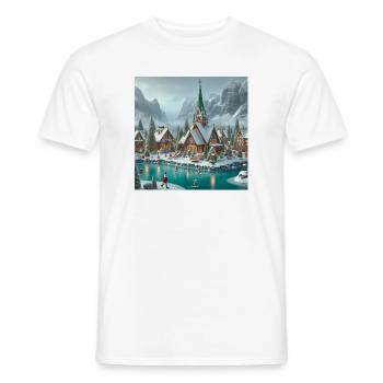 Scandinavian Christmas Village - Men's T-Shirt - white - Front - AI Model Male 178 dark (178cm)