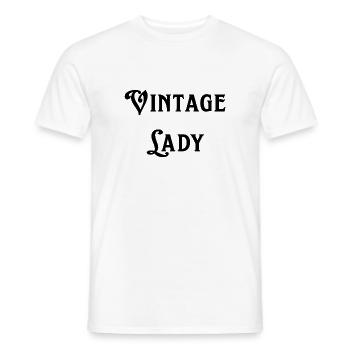 Vintage lady - T-shirt homme - blanc - Devant - AI Model Male 178 dark (178cm)