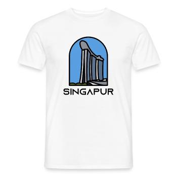 Singapur - Marina Bay Sands - Männer T-Shirt - Weiß - Vorne - AI Model Male 178 dark (178cm)