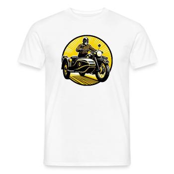 Conducteur de side-car au soleil - T-shirt homme - blanc - Devant - AI Model Male 178 dark (178cm)
