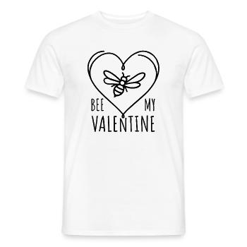 Be My Valentine's Day Saying Dear Girlfriend - Men's T-Shirt - white - Front - AI Model Male 178 dark (178cm)