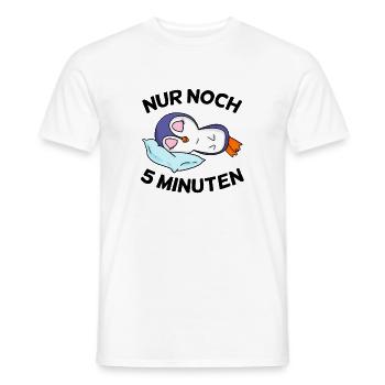 Nur noch 5 Minuten Langschläfer Schlafen Müdigkeit - Männer T-Shirt - Weiß - Vorne - AI Model Male 178 dark (178cm)