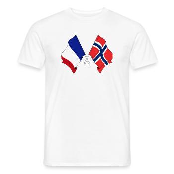 Flagge von Frankreich und Flagge Norwegen - Männer T-Shirt - Weiß - Vorne - AI Model Male 178 dark (178cm)