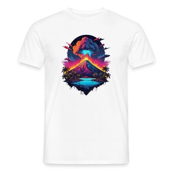 Volcano Eruption - Men's T-Shirt - white - Front - AI Model Male 178 dark (178cm)