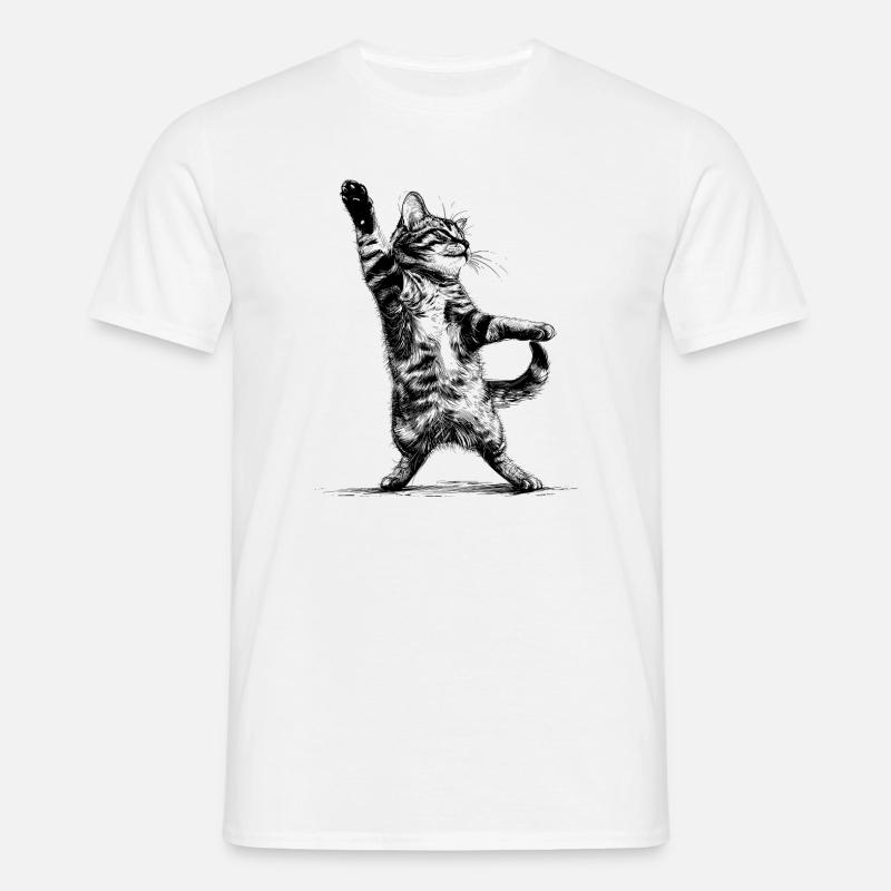 Disco-Katze - Männer T-Shirt - Weiß