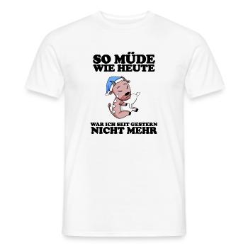 Müde Spruch lustig Schlafen Ausschlafen Faul - Männer T-Shirt - Weiß - Vorne - AI Model Male 178 dark (178cm)