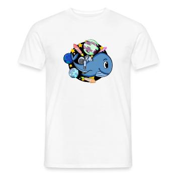 Baleine et astronaute dans l’espace - T-shirt homme - blanc - Devant - AI Model Male 178 dark (178cm)
