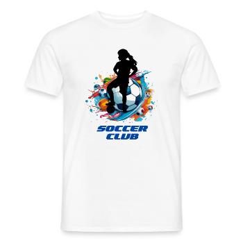 Vibrant Soccer Club Splash Design - Men's T-Shirt - white - Front - AI Model Male 178 dark (178cm)