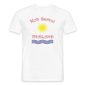 Koh Samui Sonne und Wellen Design - Männer T-Shirt - Weiß - Vorne - AI Model Male 178 dark (178cm)