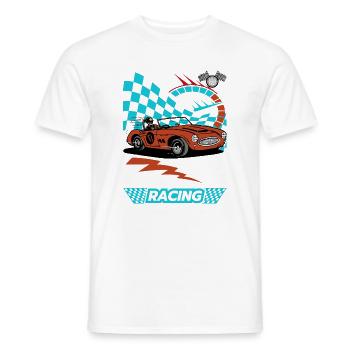 Oldtimer Rennwagen Flitzer Illustration - Männer T-Shirt - Weiß - Vorne - AI Model Male 178 dark (178cm)