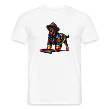 Conception du service d'incendie de Rottweiler - T-shirt homme - blanc - Devant - AI Model Male 178 dark (178cm)