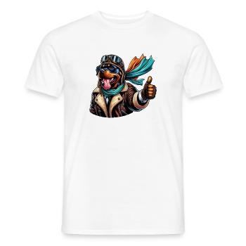 Conception du pilote Rottweiler - T-shirt homme - blanc - Devant - AI Model Male 178 dark (178cm)
