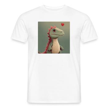 Liebes-Dino mit Herzballon - Männer T-Shirt - Weiß - Vorne - AI Model Male 178 dark (178cm)