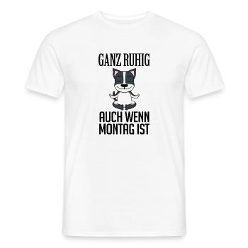 Montag Spruch Yoga Hund - Männer T-Shirt - Weiß - Vorne - AI Model Male 178 dark (178cm)