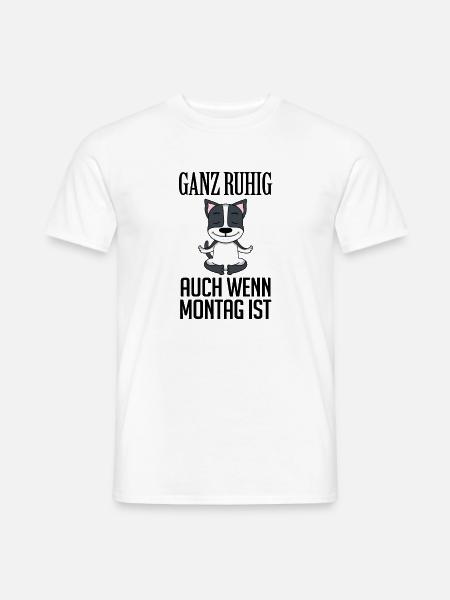 Montag Spruch Yoga Hund - Männer T-Shirt - Weiß