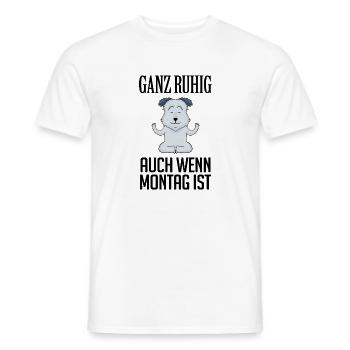 Montag Spruch Yoga Hund - Männer T-Shirt - Weiß - Vorne - AI Model Male 178 dark (178cm)