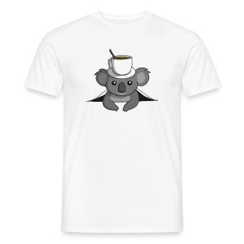 Coffee Koala - Men's T-Shirt - white - Front - AI Model Male 178 dark (178cm)