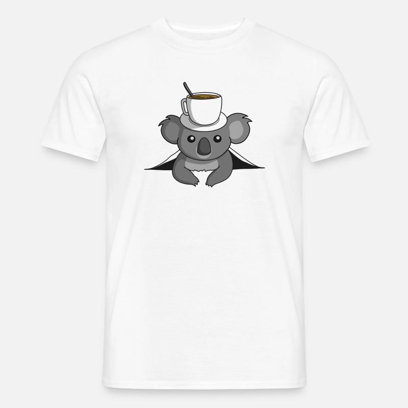 Kaffee Koala - Männer T-Shirt - Weiß