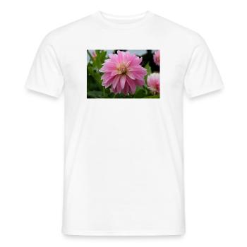 Dahlia Pink Pink Blossom ,Flower - Men's T-Shirt - white - Front - AI Model Male 178 dark (178cm)