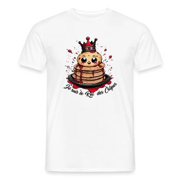 Je suis le roi des crêpes, meilleur cuisiner ! - T-shirt homme - blanc - Devant - AI Model Male 178 dark (178cm)