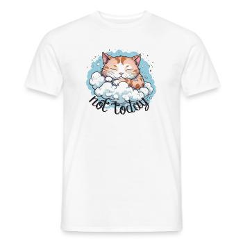 chat qui dort, humour drôle de chat - T-shirt homme - blanc - Devant - AI Model Male 178 dark (178cm)