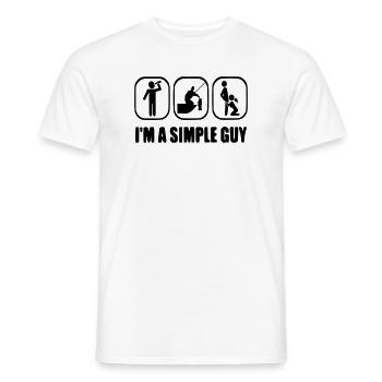 I am a Simply Guy - Männer T-Shirt - Weiß - Vorne - AI Model Male 178 dark (178cm)