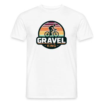 Gravel King Cycling Fanart Design - Men's T-Shirt - white - Front - AI Model Male 178 dark (178cm)