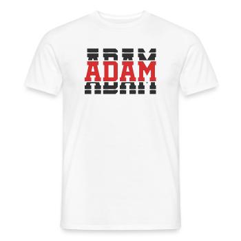 Adam T-Shirt T-Shirt Geschenkidee gestapelter Text - Männer T-Shirt - Weiß - Vorne - AI Model Male 178 dark (178cm)