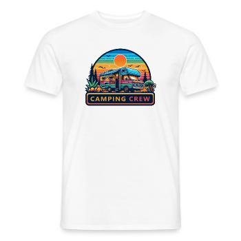 Retro Sunset Camping RV Crew - Men's T-Shirt - white - Front - AI Model Male 178 dark (178cm)