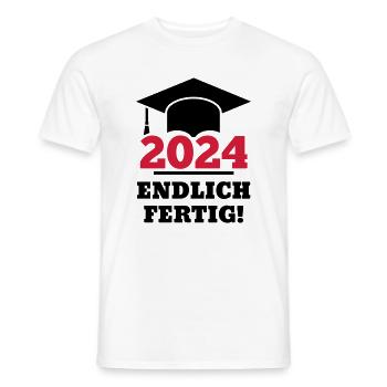 Doktorhut 2024 - Geschenk Studenten Endlich Fertig - Männer T-Shirt - Weiß - Vorne - AI Model Male 178 dark (178cm)