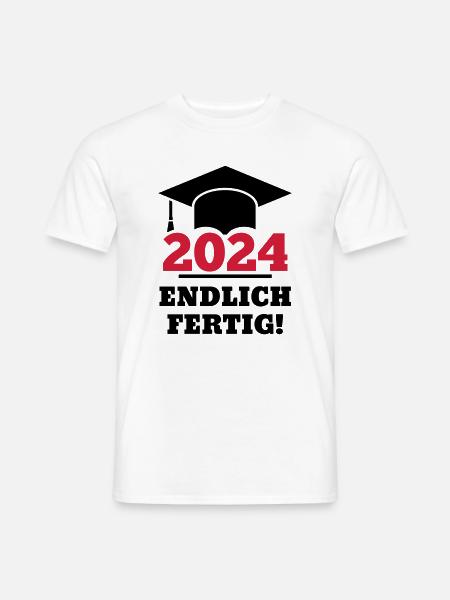Doktorhut 2024 - Geschenk Studenten Endlich Fertig - Männer T-Shirt - Weiß