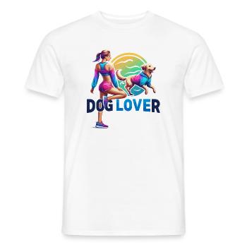 Vibrant Dog Lover Fitness Design - Men's T-Shirt - white - Front - AI Model Male 178 dark (178cm)