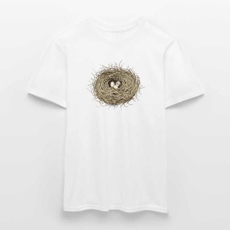 Vogelnest oder Osternest mit drei Vogel Eier Männer T-Shirt